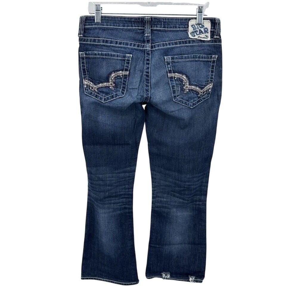 Big Star Hazel Curvy Fit Size 29R Bootcut Jeans Dark Wash Embroidered Pockets